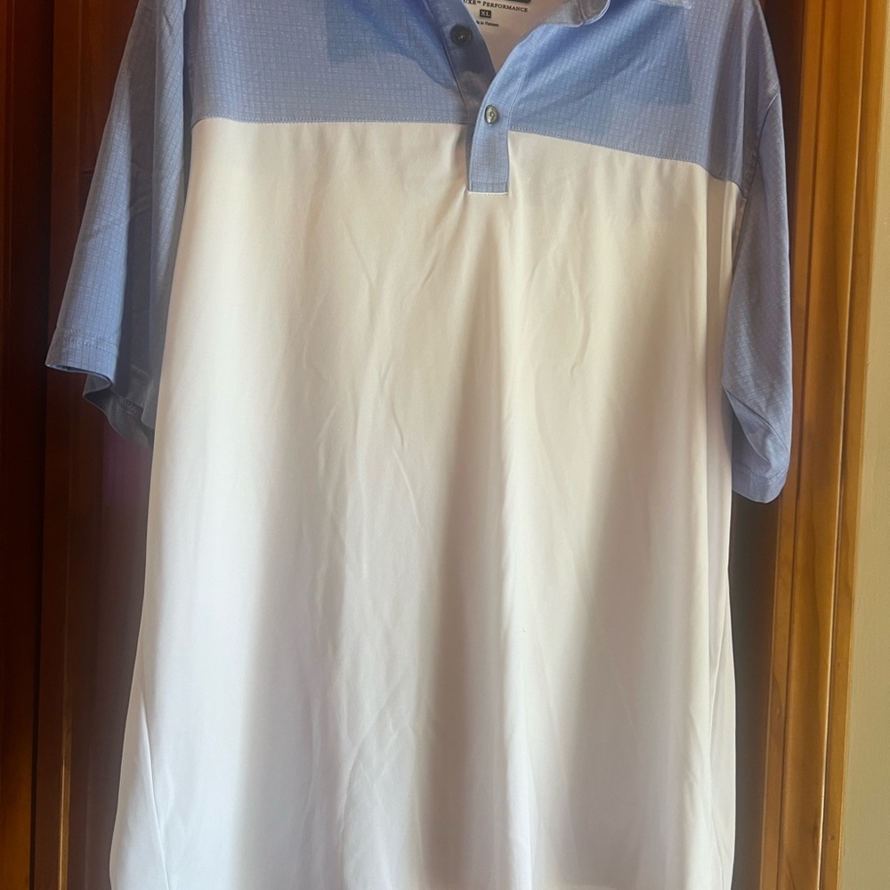 Pebble Beach Blue and White Polo Shirt